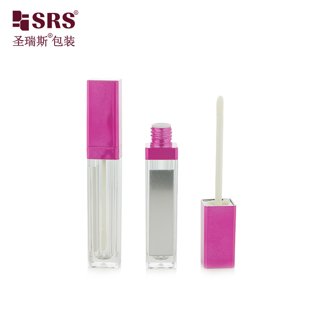 Free Sample Empty 4ml Lipgloss Tube Packaging Transparent Lip Gloss Container With Brush