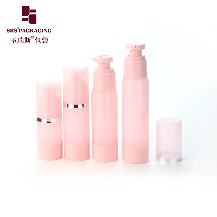 High Quality Pink Cute Refillable Airless Pump Bottle Travel Lotion Container Plastic Cosmetic Dispenser