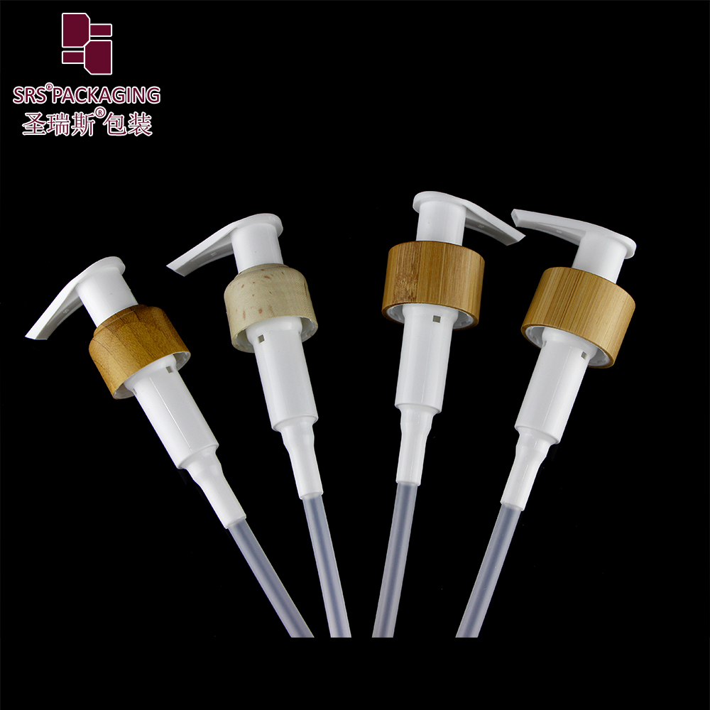 Luxury 24mm Bamboo Dispenser Left & Right Lock Lotion Pump for Cosmetics