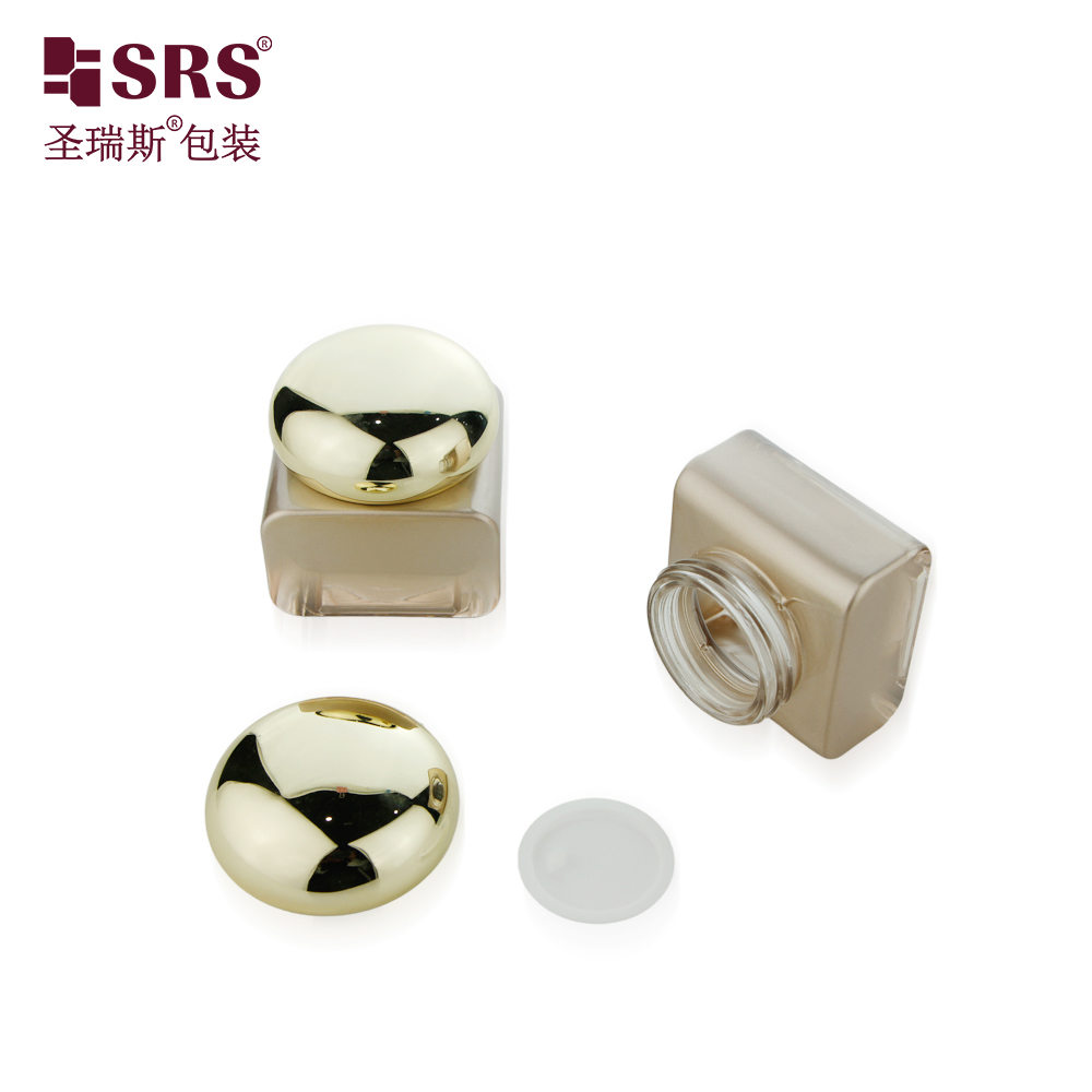 Luxury Cosmetic Glass Packaging Set Jars Luxury Glass Skincare Jars With Plastic Lids 