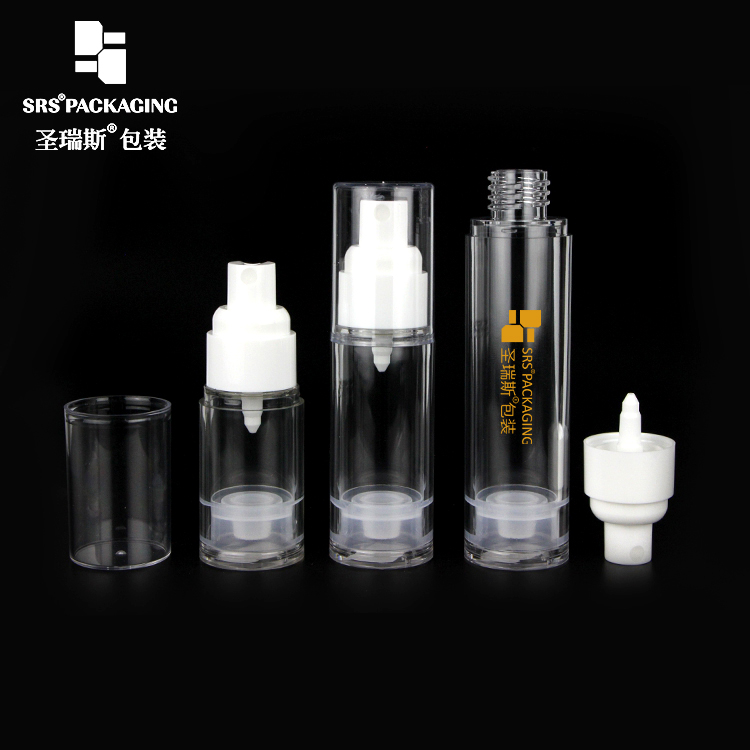 Luxury silver 10ml 15ml 20ml 30ml skincare airless bottle serum liquid product empty packaging