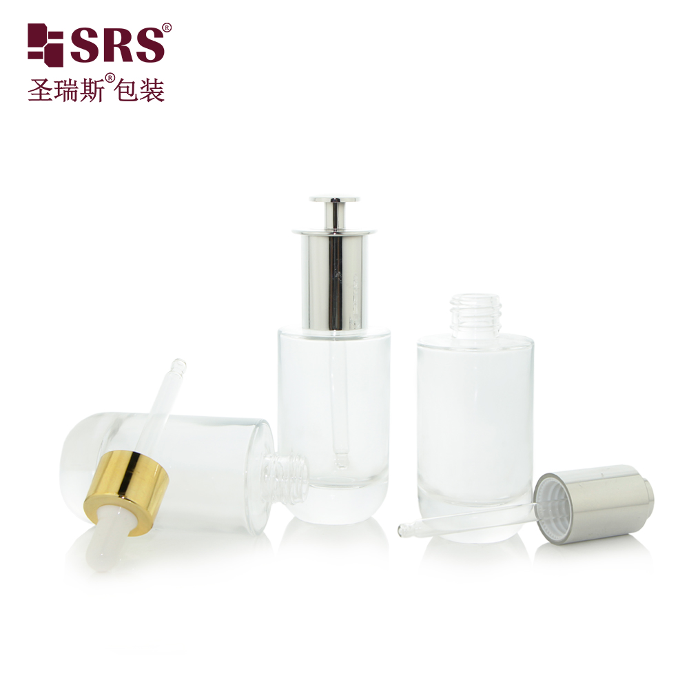 New Arrival Clear Cosmetic Serum Drppper Glass Cream Bottles for Essential oil