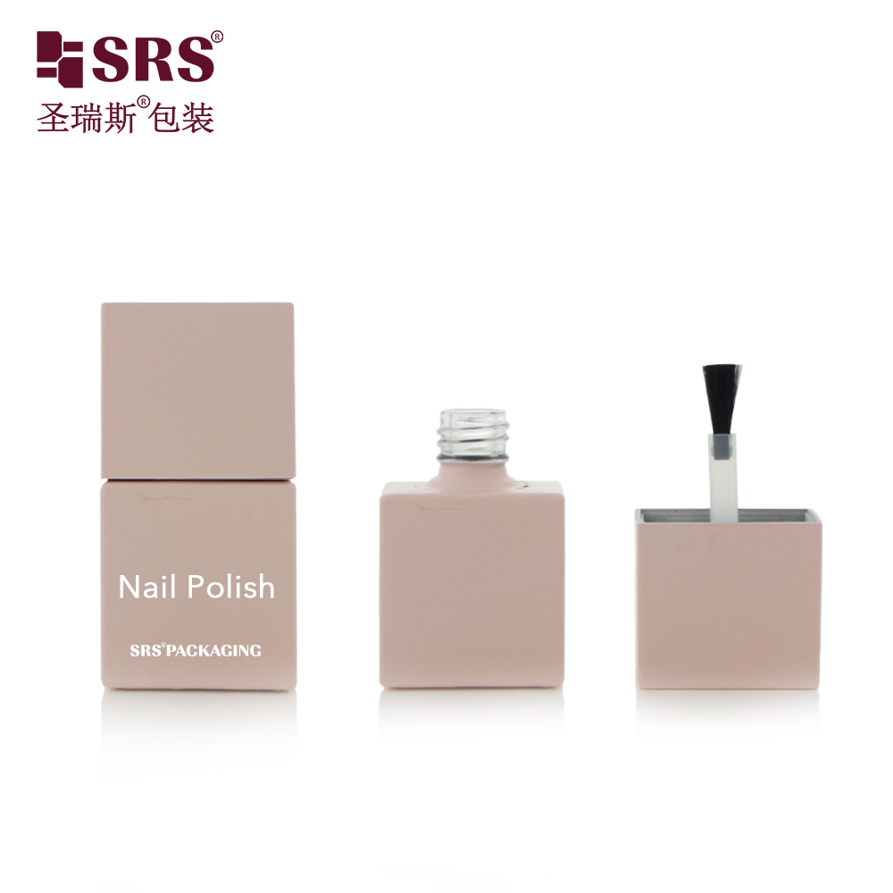 New Design Pink Custom Supplier Private Logo 10ml Luxury Empty Gel Glass nail polish bottle Square Nail Polish Bottle