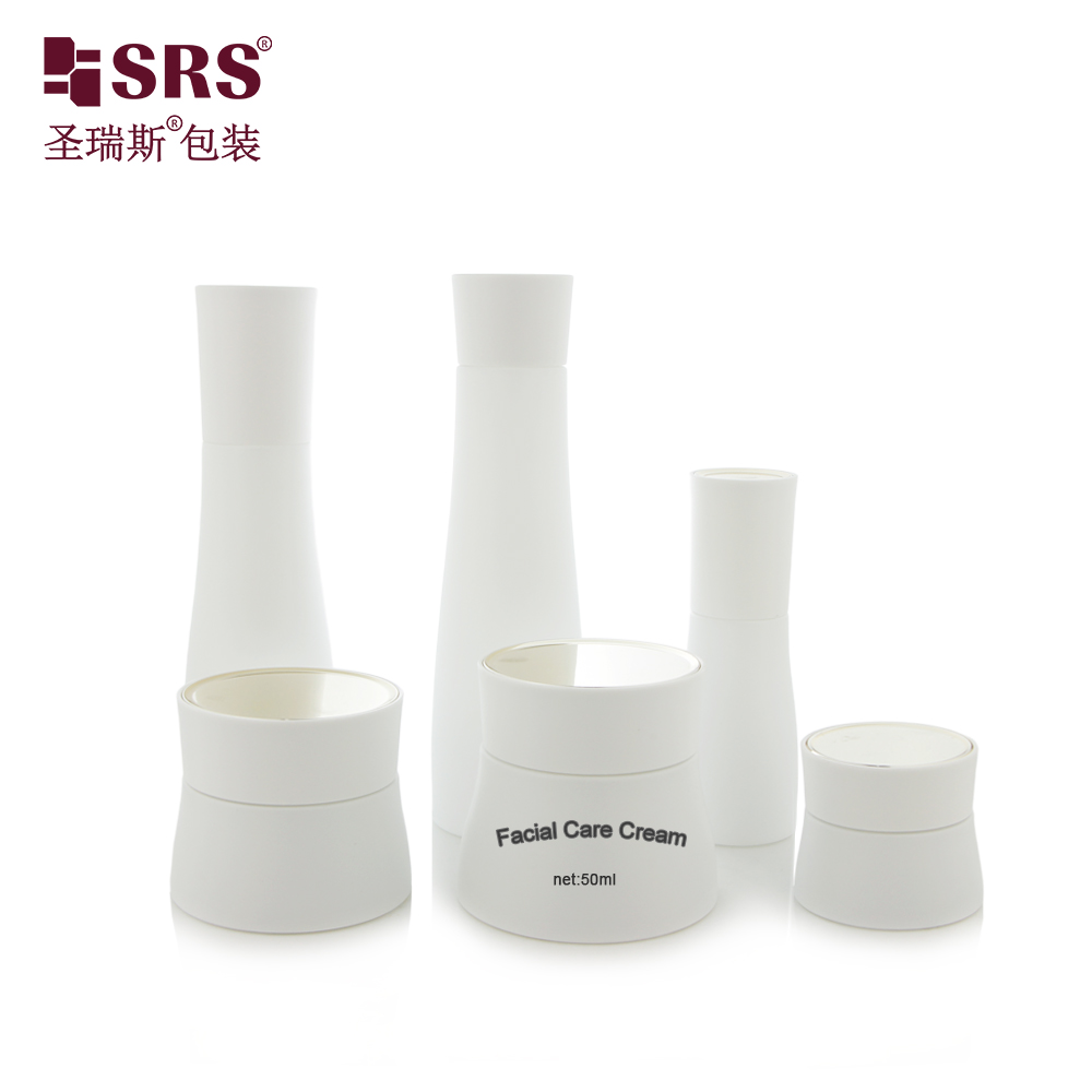 New Luxury White Frosted 30ml Serum Cosmetic Packaging Sets Skincare Glass Jar Cream Container and Lotion Pump Bottles