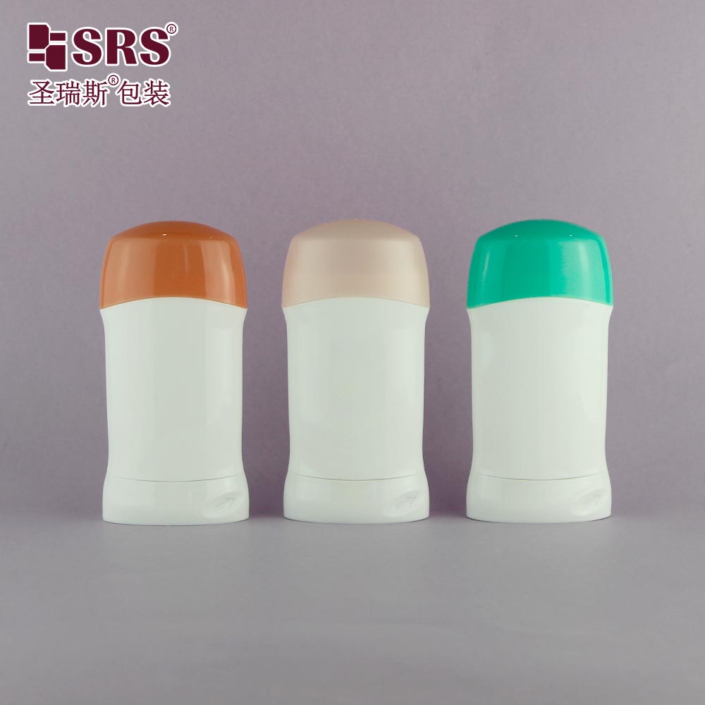 Oval 45g 75g Plastic Cosmetic Deodorant Stick Bottle Container For Body Care