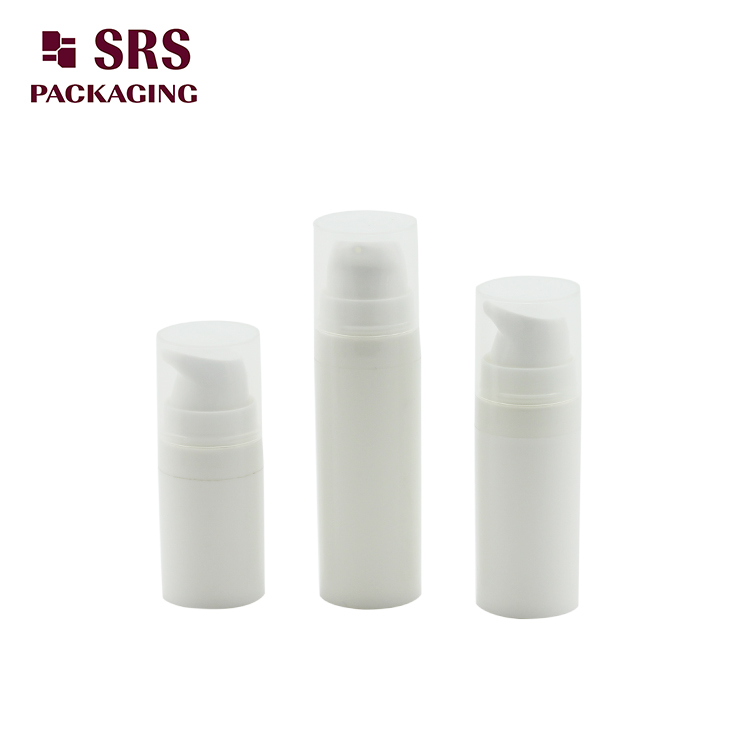 A028 PP Empty White Round Airless Bottle 75ml with Clear Lid