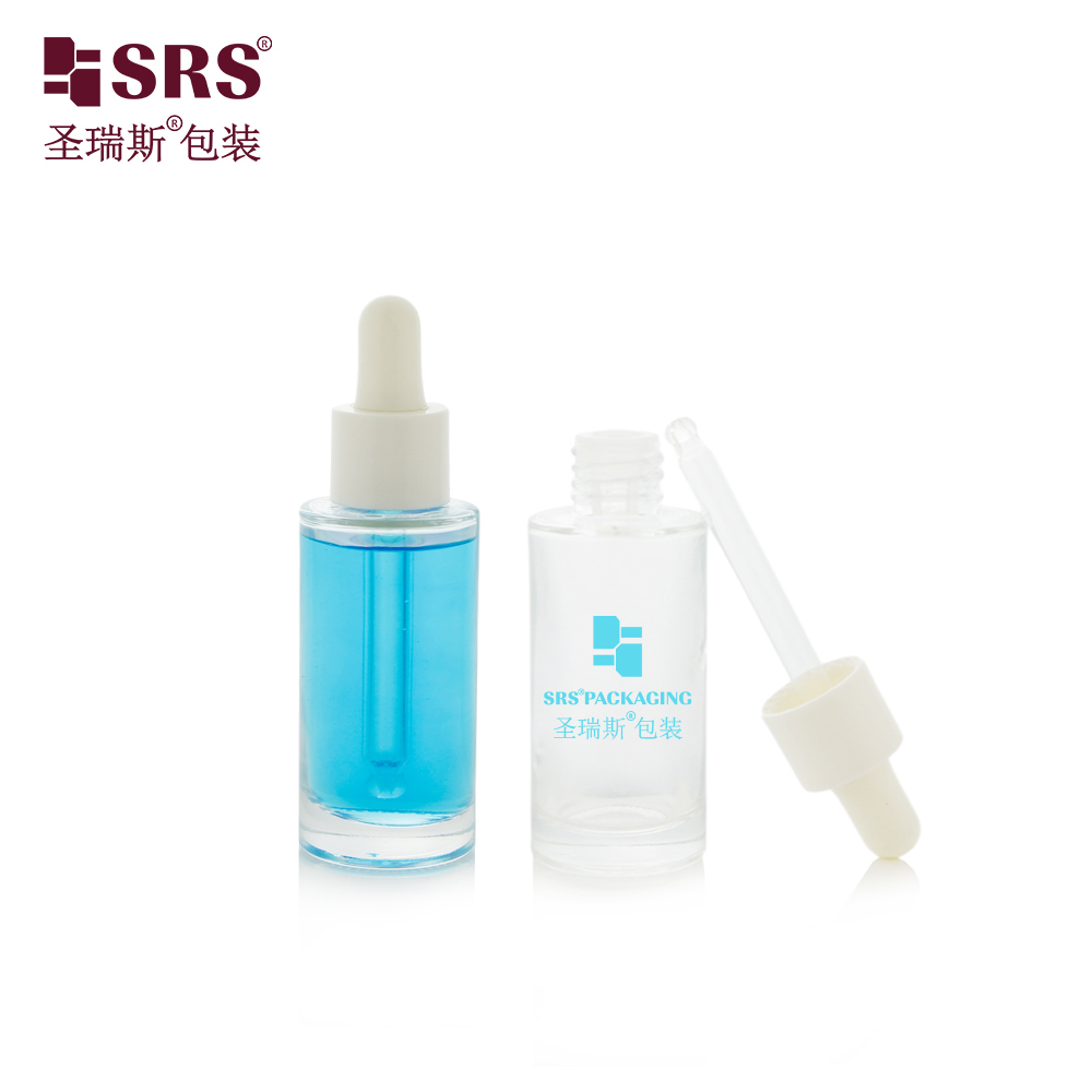 Popular 25ml Plastic Head Dropper Bottle Durable Glass For Cosmetics Packaging Skincare Oil