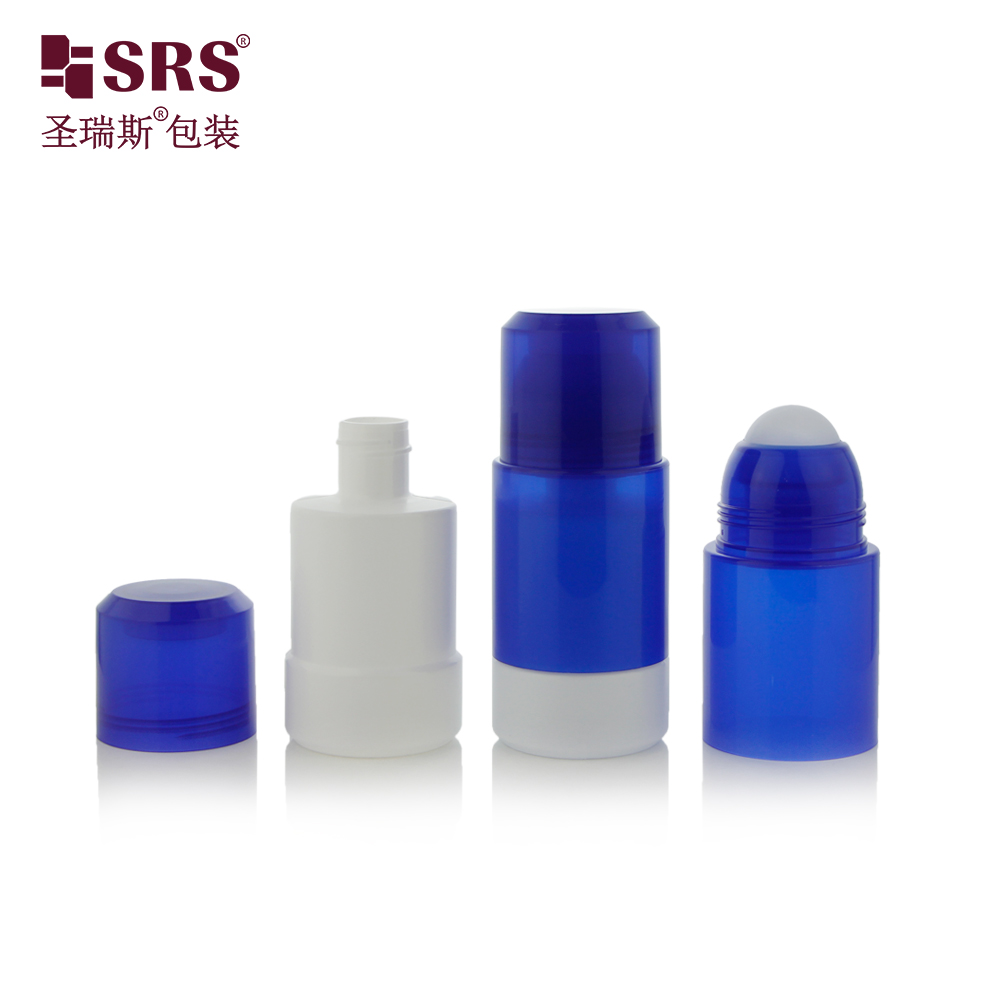 RPPE-75ml Classic Blue Colored Custom Roll on Bottle Empty Cooling Gel Sustainable Plastic Packaging For Deodorant Manufacture