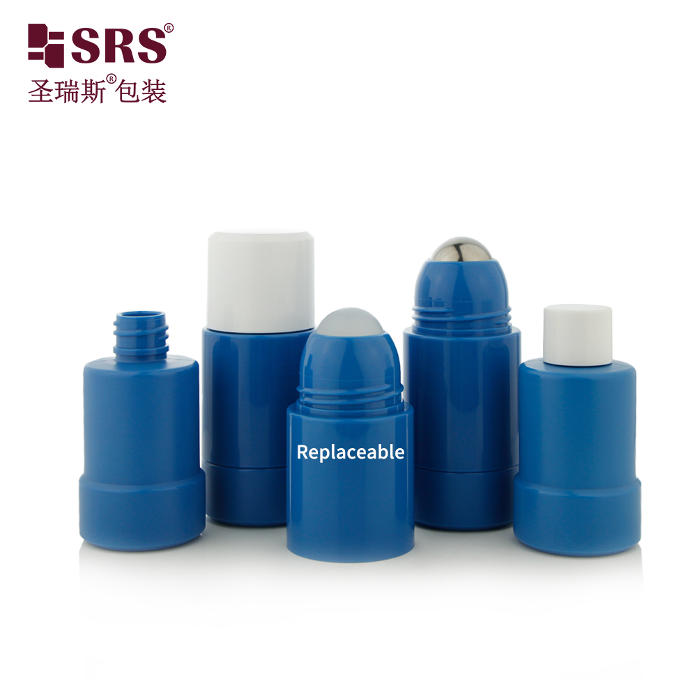 Replaceable 50ml 75ML PP PCR Plastic Deodorant Roller on Bottle New Design Skin Care Cosmetic Container