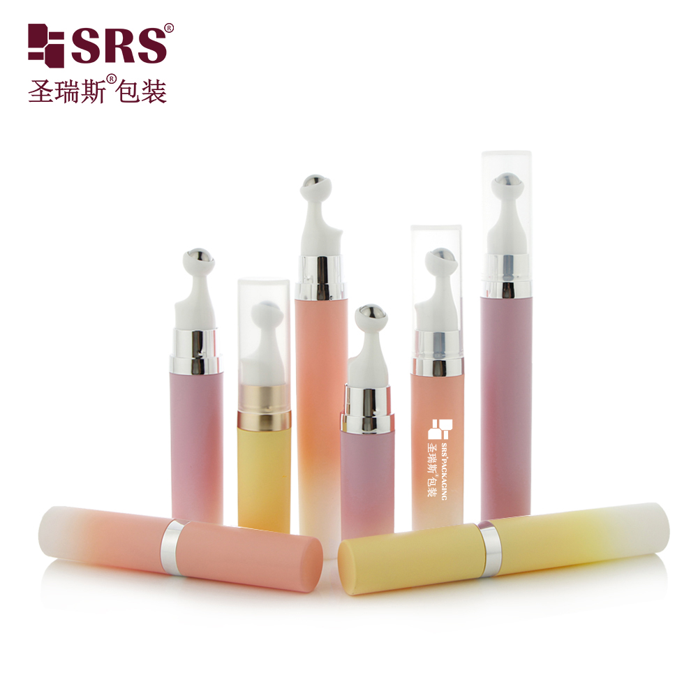 Round Shape Airless Pump Bottle with Roller Ball Applicator for Eye Care Foundation