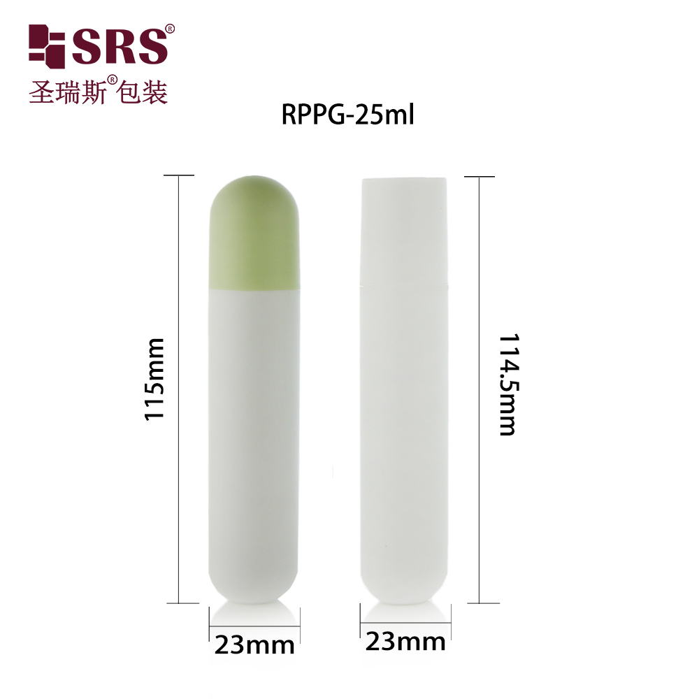 SRS 100% No Leakage 25ml New Design Matt Surface Round Bottom Cosmetic PP Roller Bottle