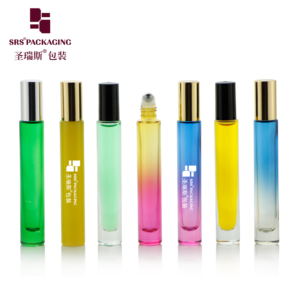 SRS 10ML 15ML Thick-Wall Glass Bottle With Aluminum Cap Glass Essential Oil Roll On Bottle For Perfume