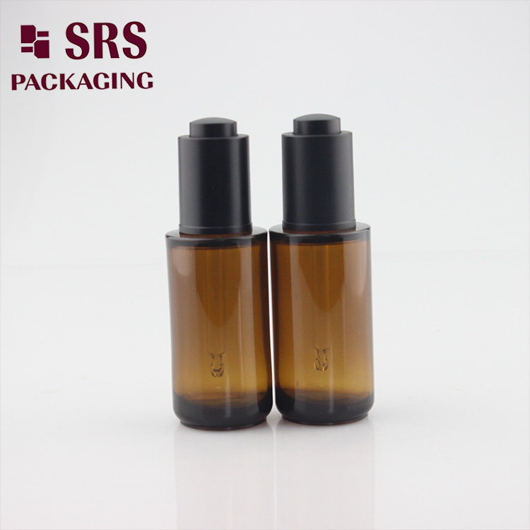 SRS 25ml PETG amber round environment-friengly plastic bottle dropper 

