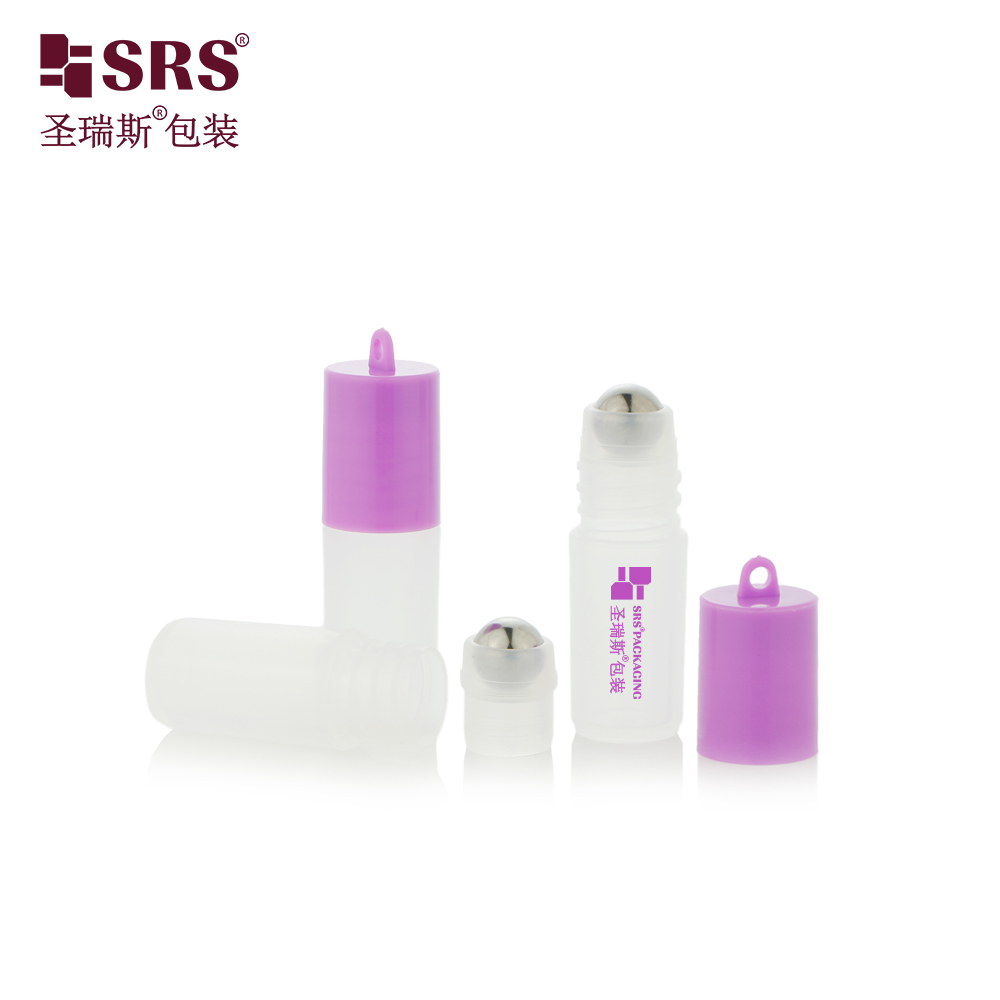 SRS 3ml Eye Serum Anti-acne Refreshing Toilet Water PP Plastic Roll On Bottle Cap With Hook