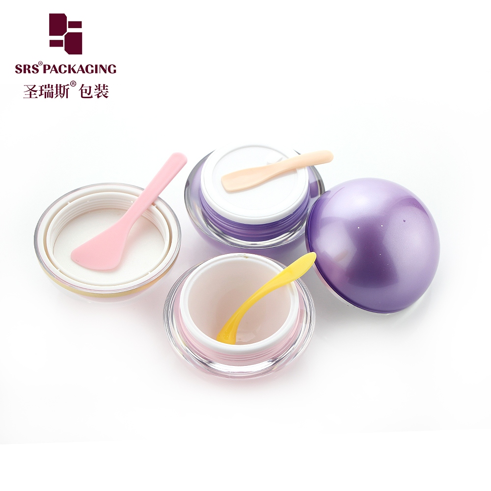 SRS 5g 15g 30g cosmetic empty packaging ball shape lip balm container round acrylic jar