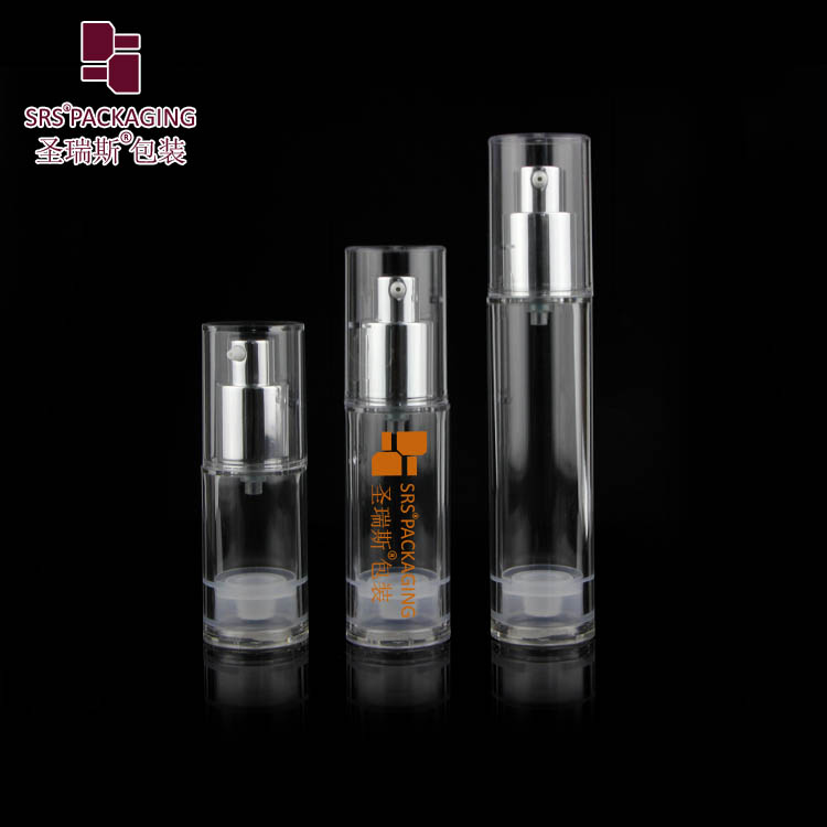 SRS Packaging AS Airless Bottle Pump Lotion Cosmetic 15ML 30ML 50ML Alu Shoulder Empty Cosmetic Container