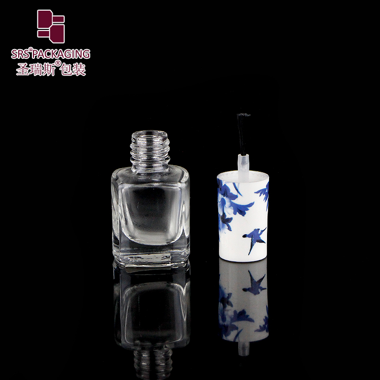 SRS beauty cosmetic packaging 5ml glass nail polish empty bottle with brush cap