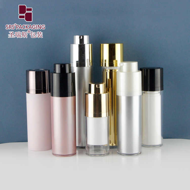 1oz airless pump bottles luxury decoration AS 15ml 30ml 50ml vacuum cosmetic packaging