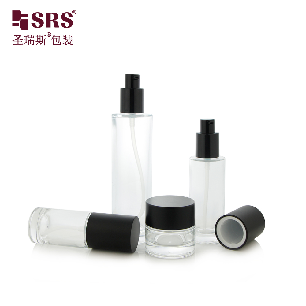 Skin Care 30ml 50ml 100ml 120ml Luxury Cosmetics Packaging Face Cream Glass Lotion Pump Bottle 
