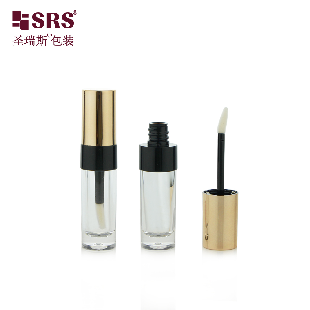 Thick Glass Like ABS Plastic Tube Container for Lip Glaze Packaging with Gold Cap