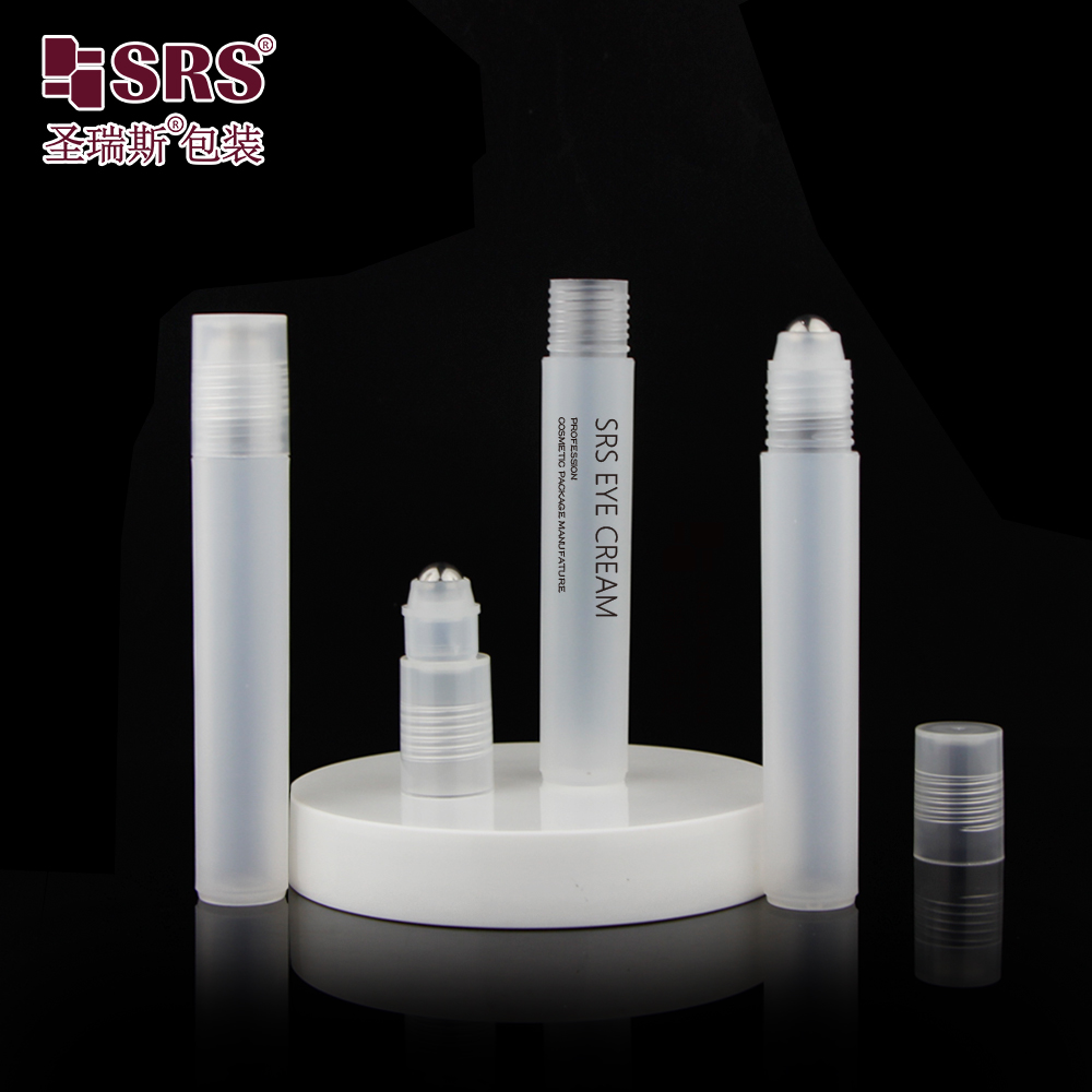 Transparent Frosted 15ml Eye Serum Roll On Bottle PP PCR Eco-friendly Refreshing Anti-itch Roller Bottle With Steel Ball