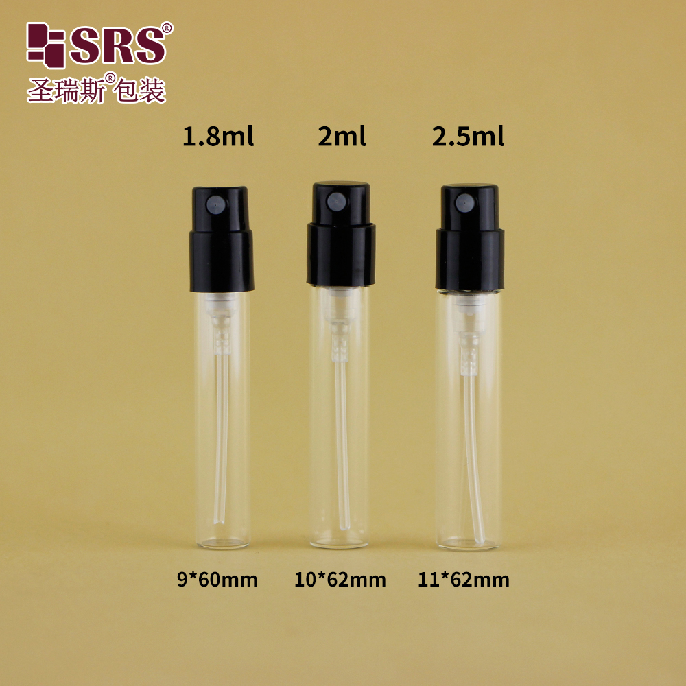 Wholesale Customized 2ml Atomizer Small Mini Empty Glass Spray Perfume Bottle With Spray Bottle