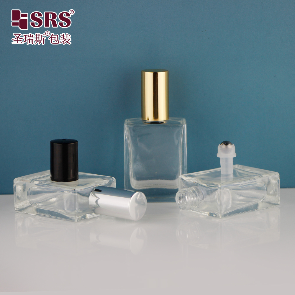Wholesale Empty Square Perfume Essential 0il Sample Bottle Roll On Glass Bottle