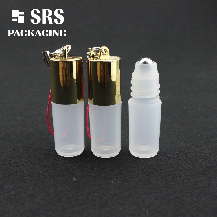 nature color 3ml plastic hook cap perfume oil roller bottles