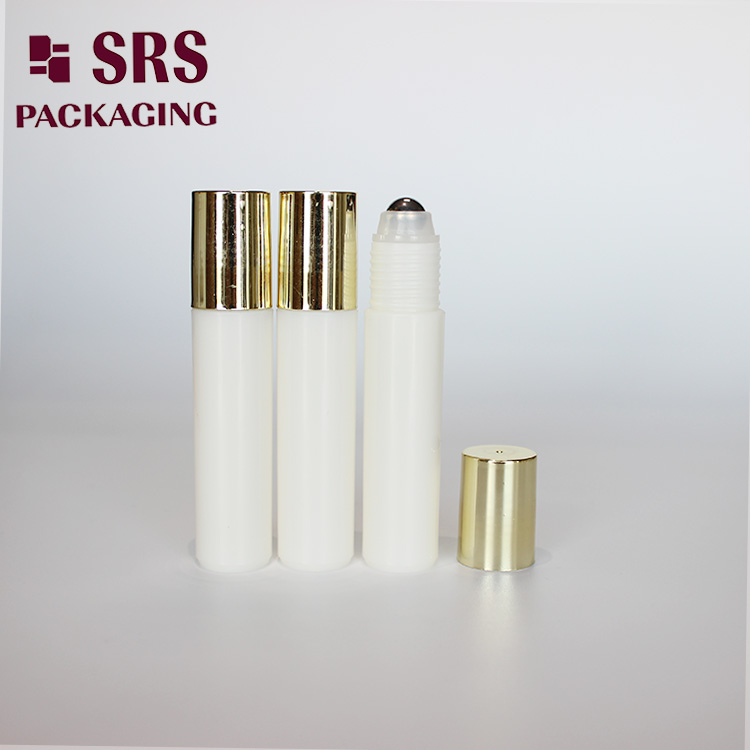 plastic metalized gold cap 10ml essential oil bottle with roller